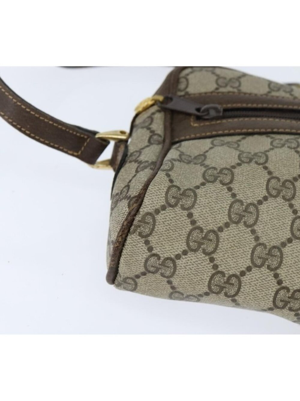 Authentic GUCCI GG Supreme Web Sherry Line Shoulder Bag PVC Beige Gold 010 378 - Picture 8 of 16